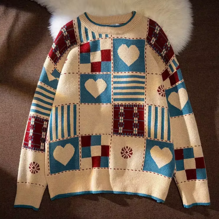 Calista Patchwork Wool Sweater