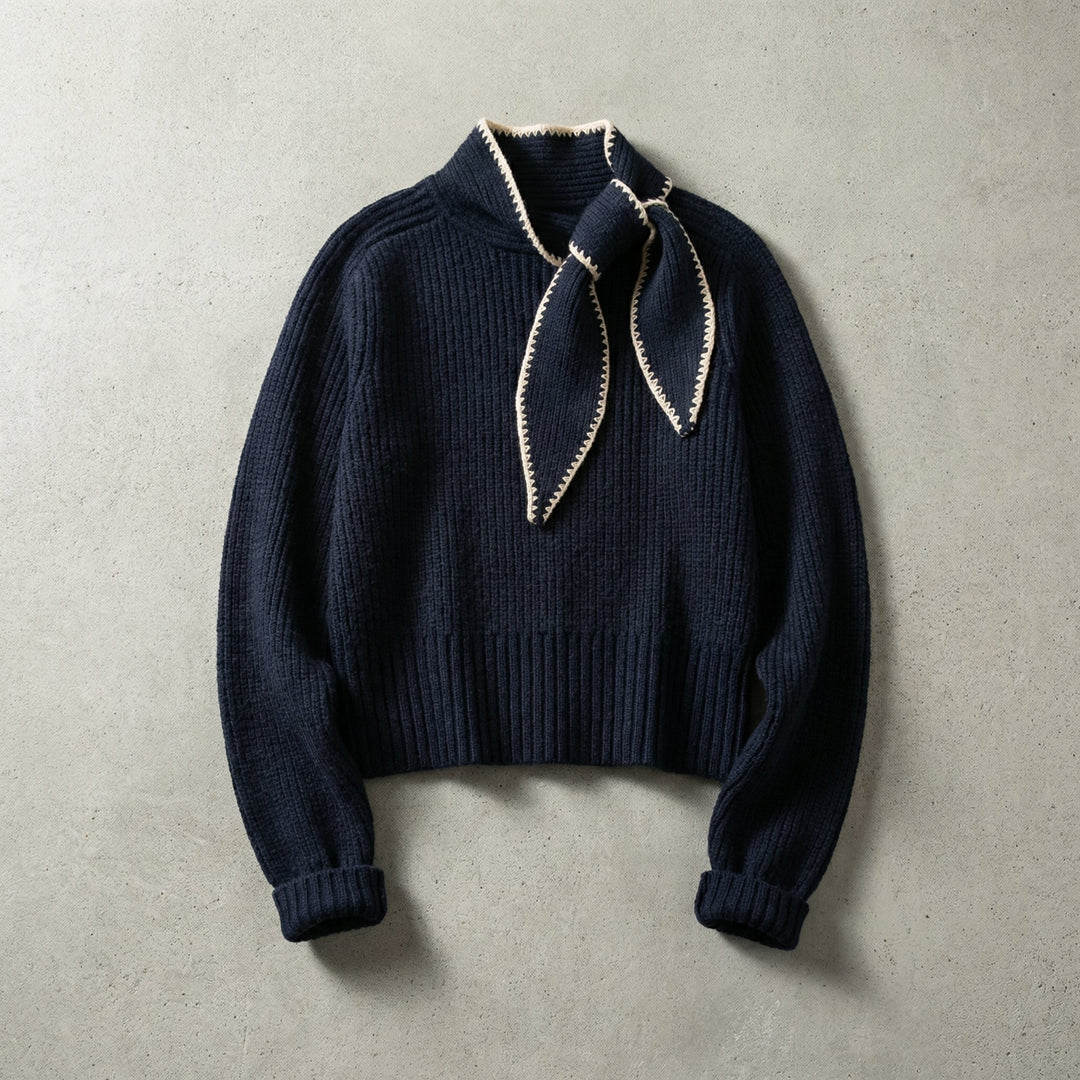 Lorméne Bow-Knit Pullover