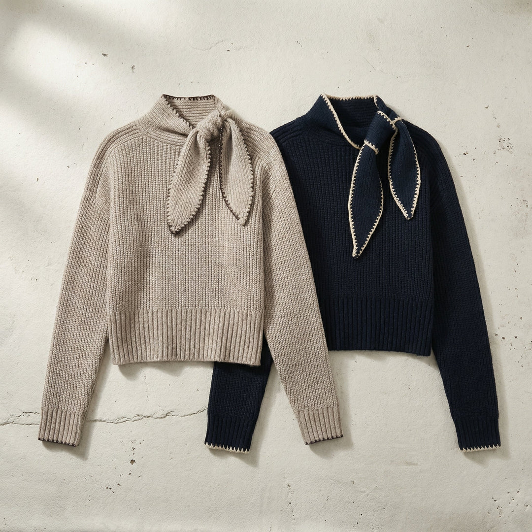 Lorméne Bow-Knit Pullover