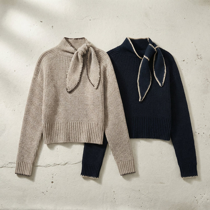 Lorméne Bow-Knit Pullover