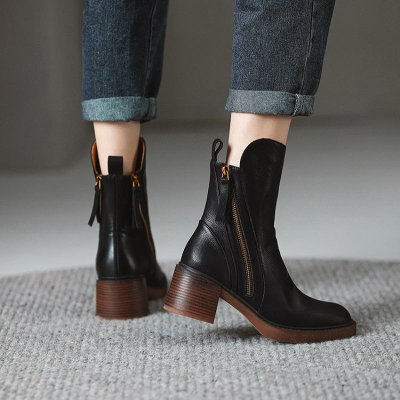 Selene Leather Ankle Boots