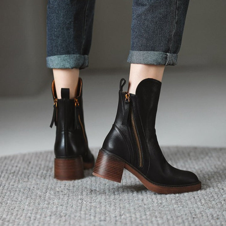 Selene Leather Ankle Boots