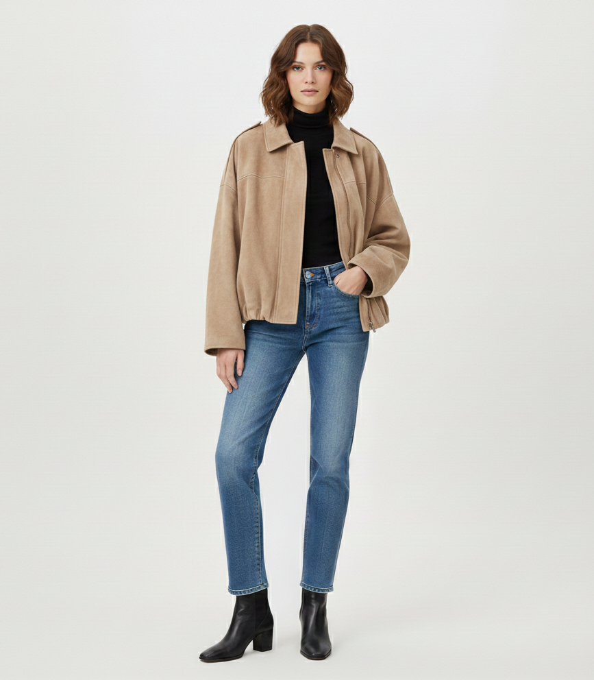 Lyon Suede Bomber Jacket