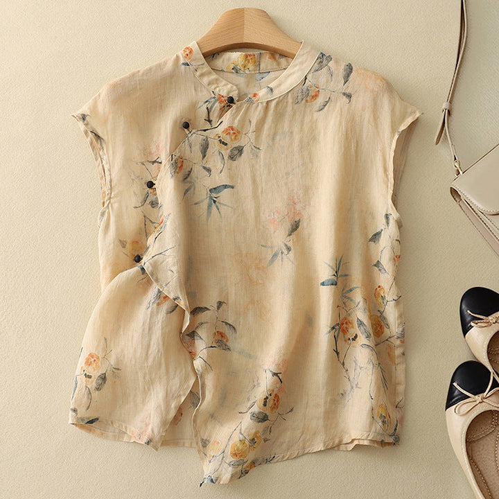 Portofino Band Collar Blouse