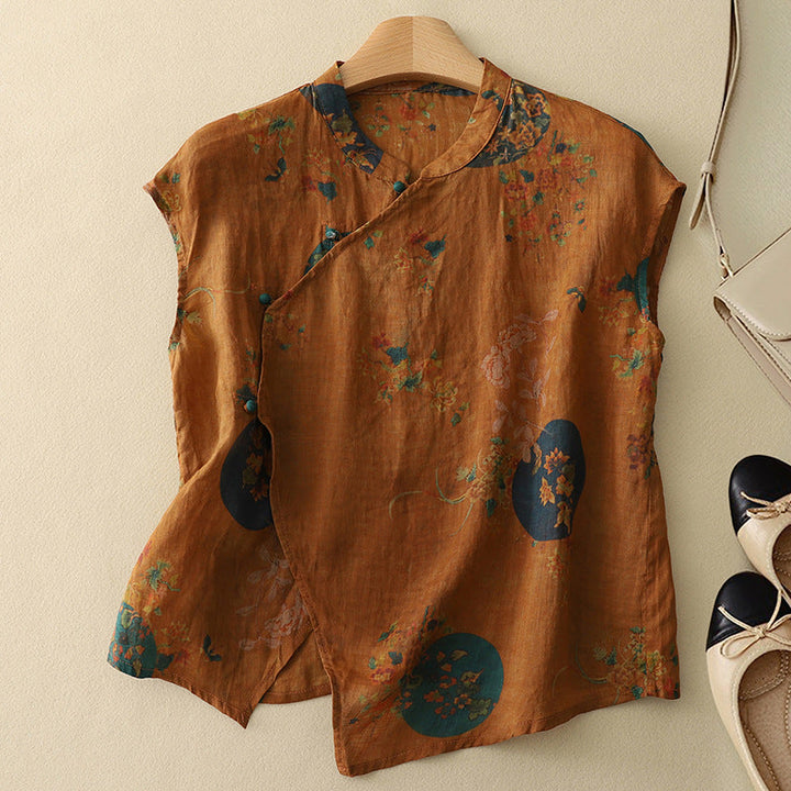 Portofino Band Collar Blouse
