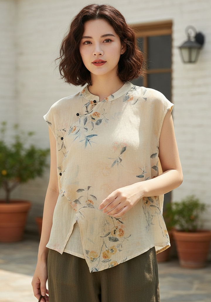 Portofino Band Collar Blouse