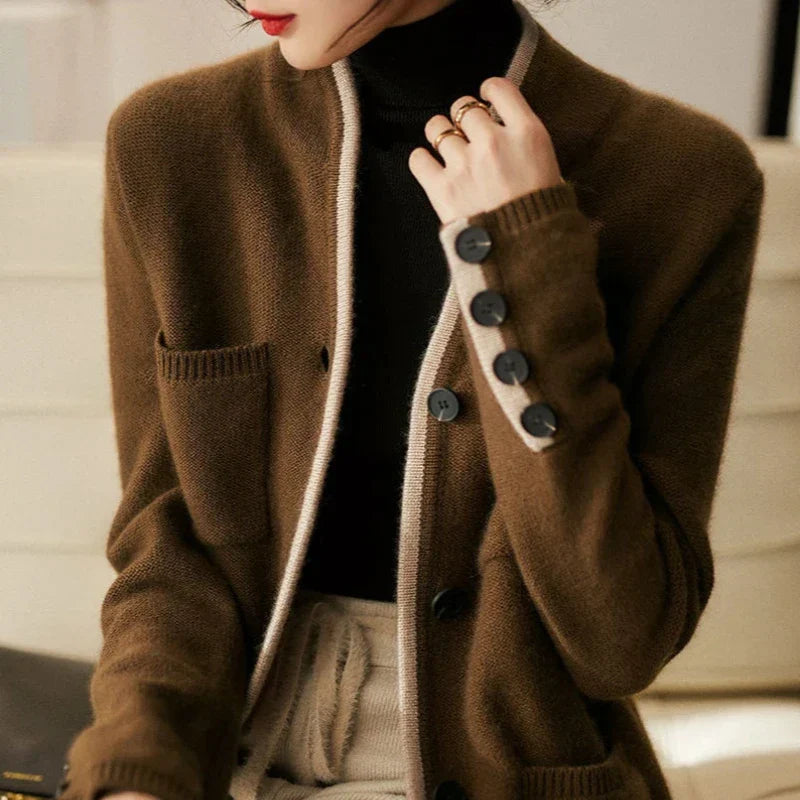 Vienna Contrast Knit Cardigan