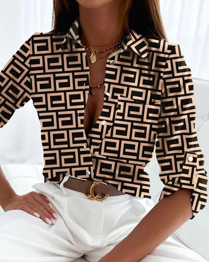 Aveline Striped Button Shirt