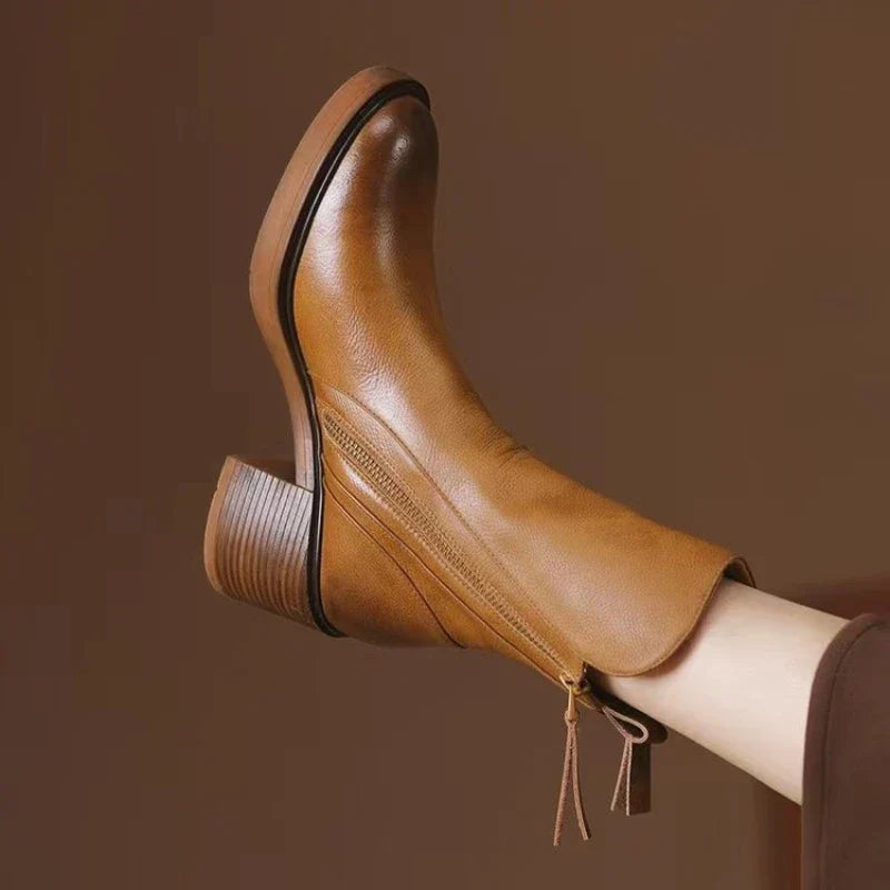 Selene Leather Ankle Boots