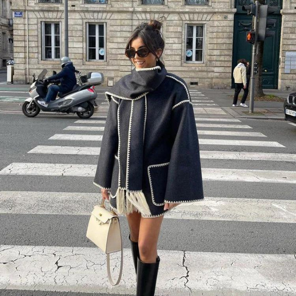 Seville Wool Scarf Coat