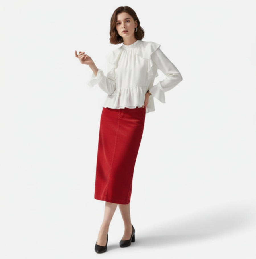 Sicily Corduroy Midi Skirt
